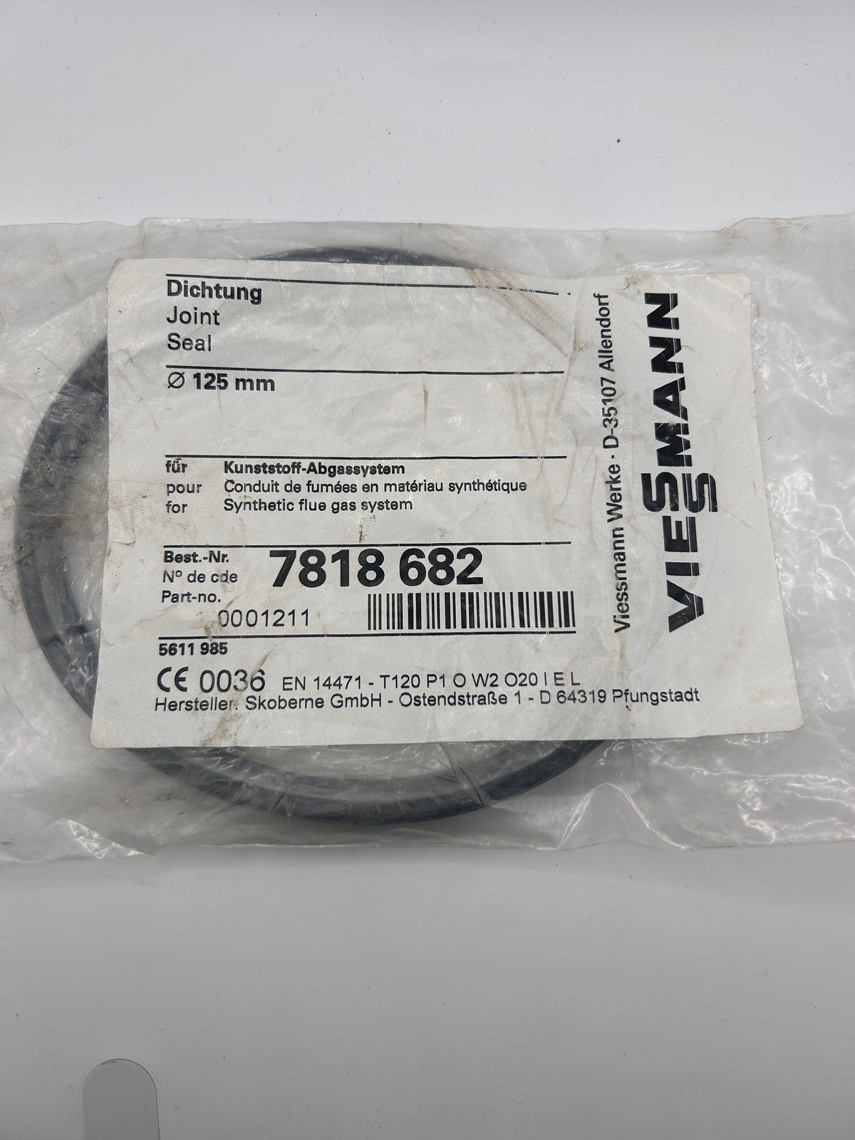 Viessmann Lippendichtung System D125 schwarz 7818682