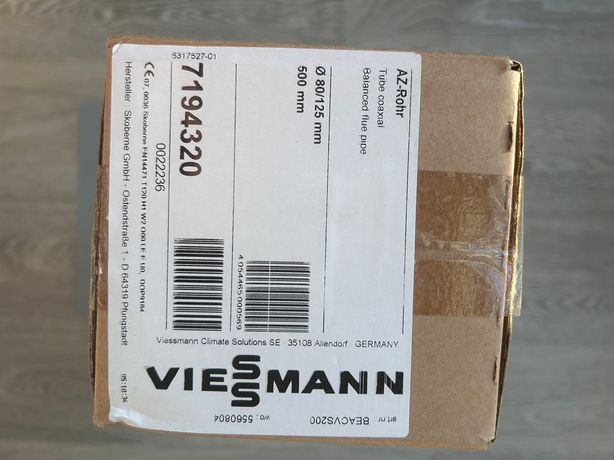 Viessmann 7194320 AZ-Rohr DN 80/125 mm Länge 500 mm Abgas- und Zuluftrohr