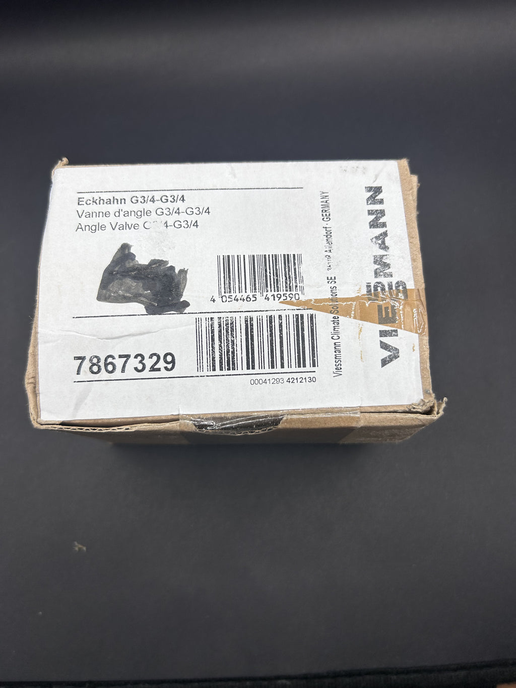 Viessmann 7867329 Eckhahn G3/4-G3/4 Geeignet für Viessmann Wandgeräte Aufputz
