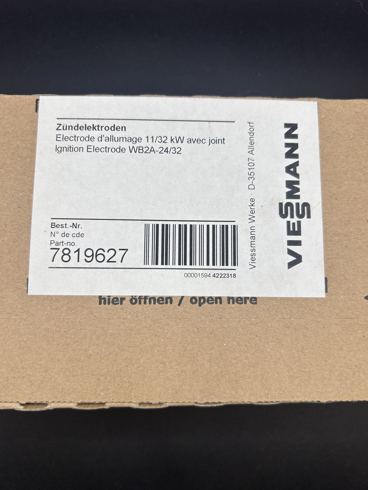 Zündelektrode passend für Viessmann Vitodens 200, 300 Ref.Nr.: 7819627