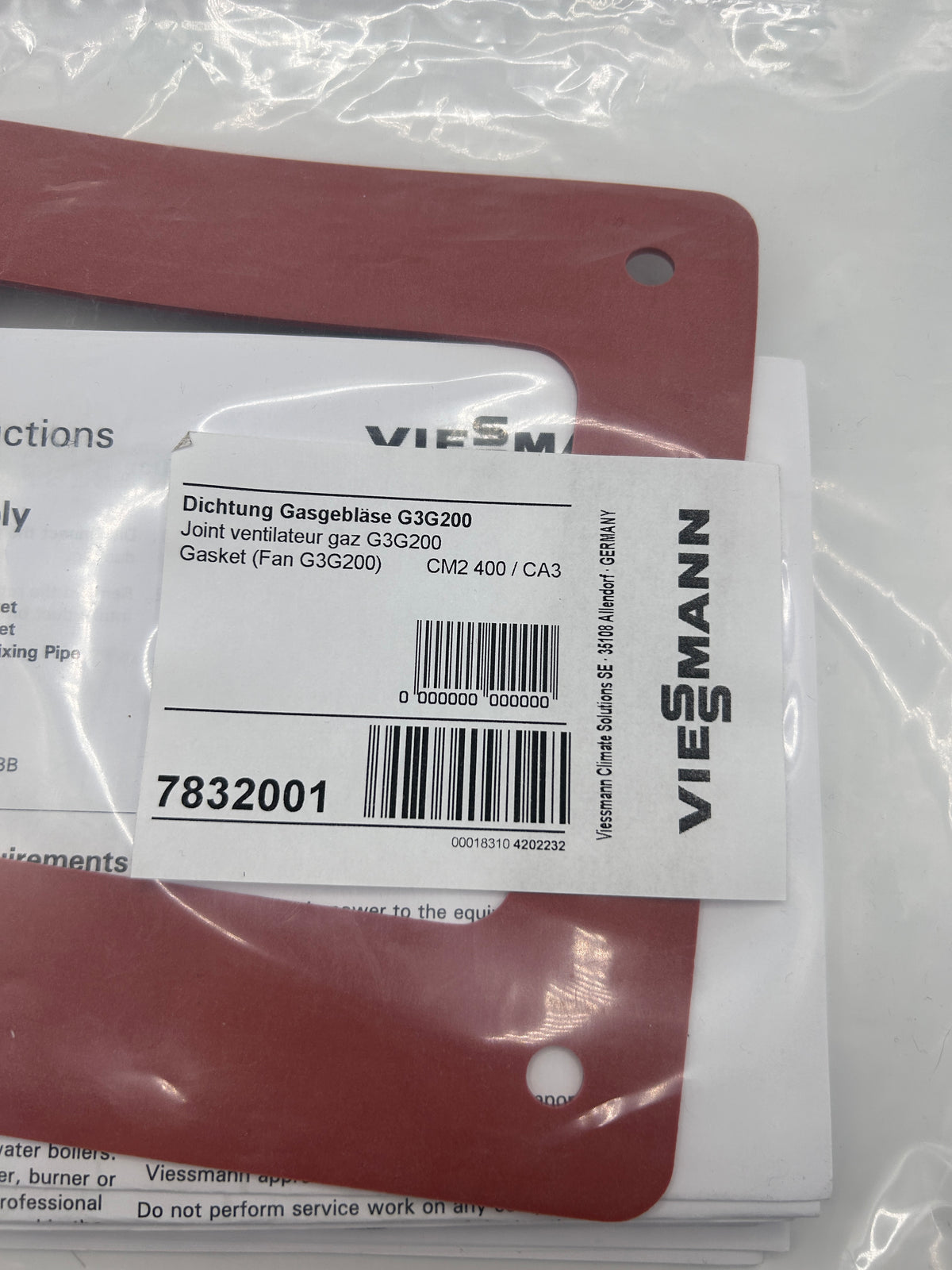 Viessmann Dichtung Gasgebläse G3G200 7832001