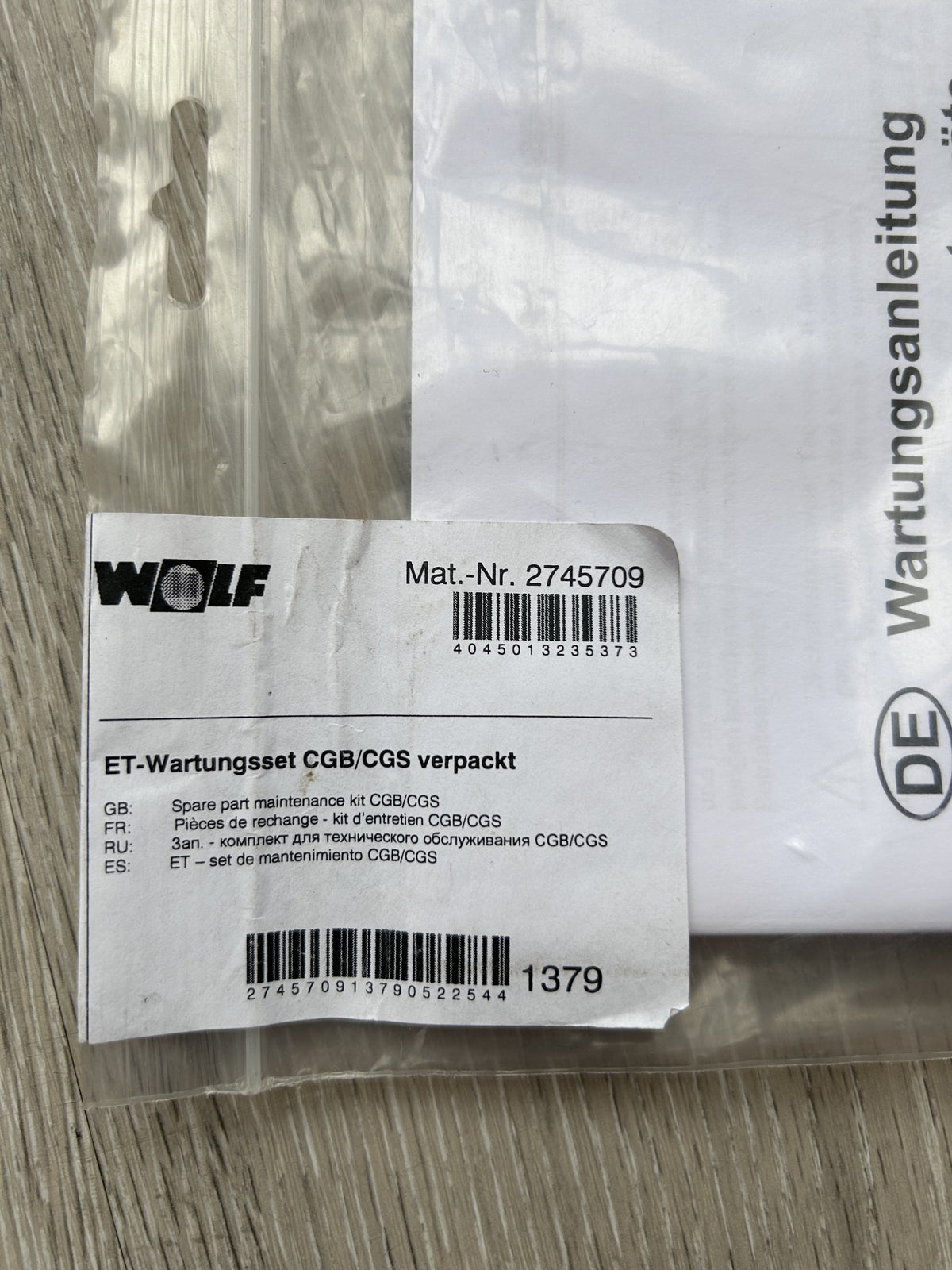 Wartungsset Wolf 2745709 ersetzt 8603017 CGB / CGS Zündelektrode Ionisationselek