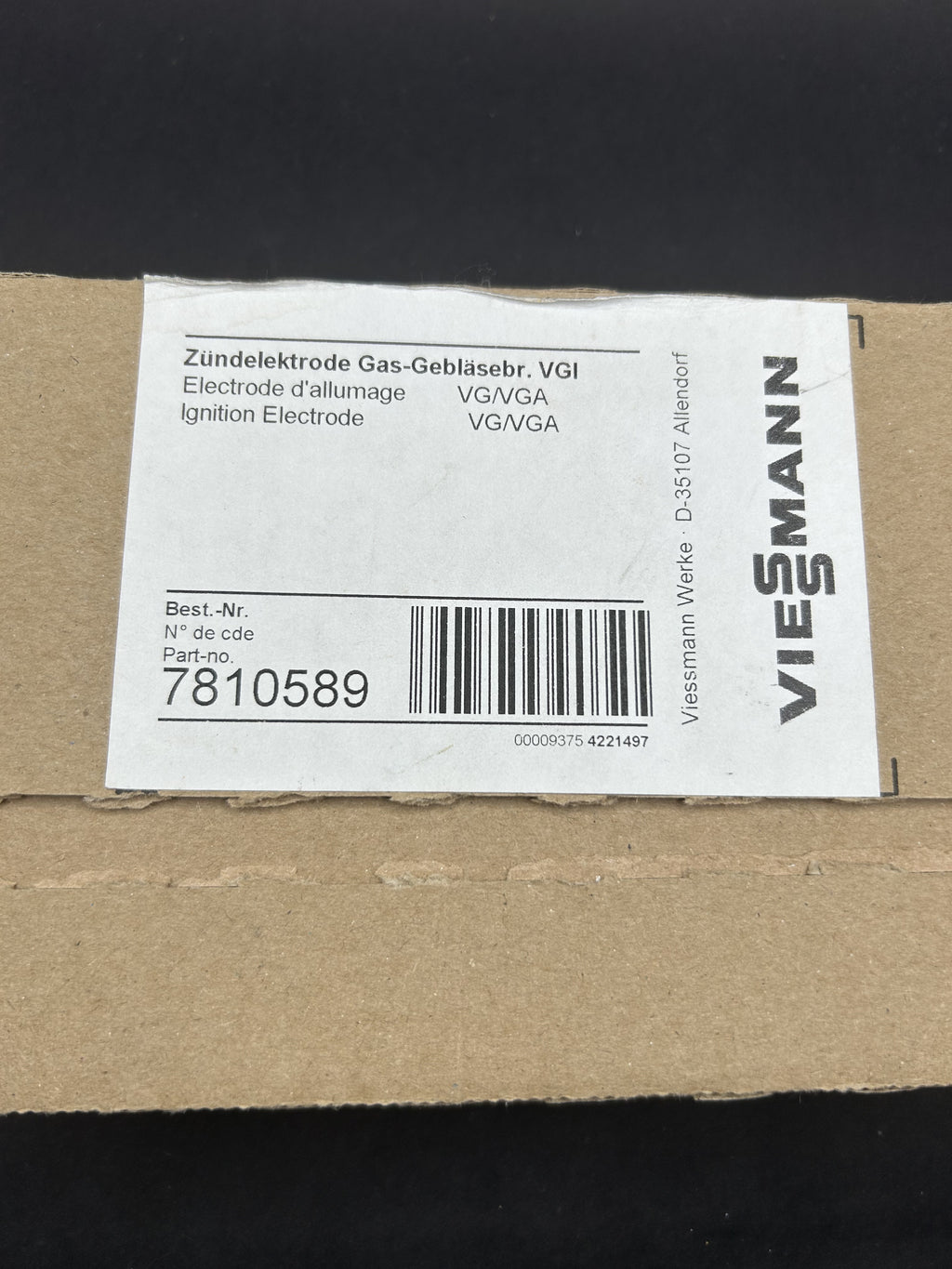 VIESSMANN Zündelektrode 7810589 Gas-Gebläsebr. VGI für Unit Gas-Gebläsebrenner