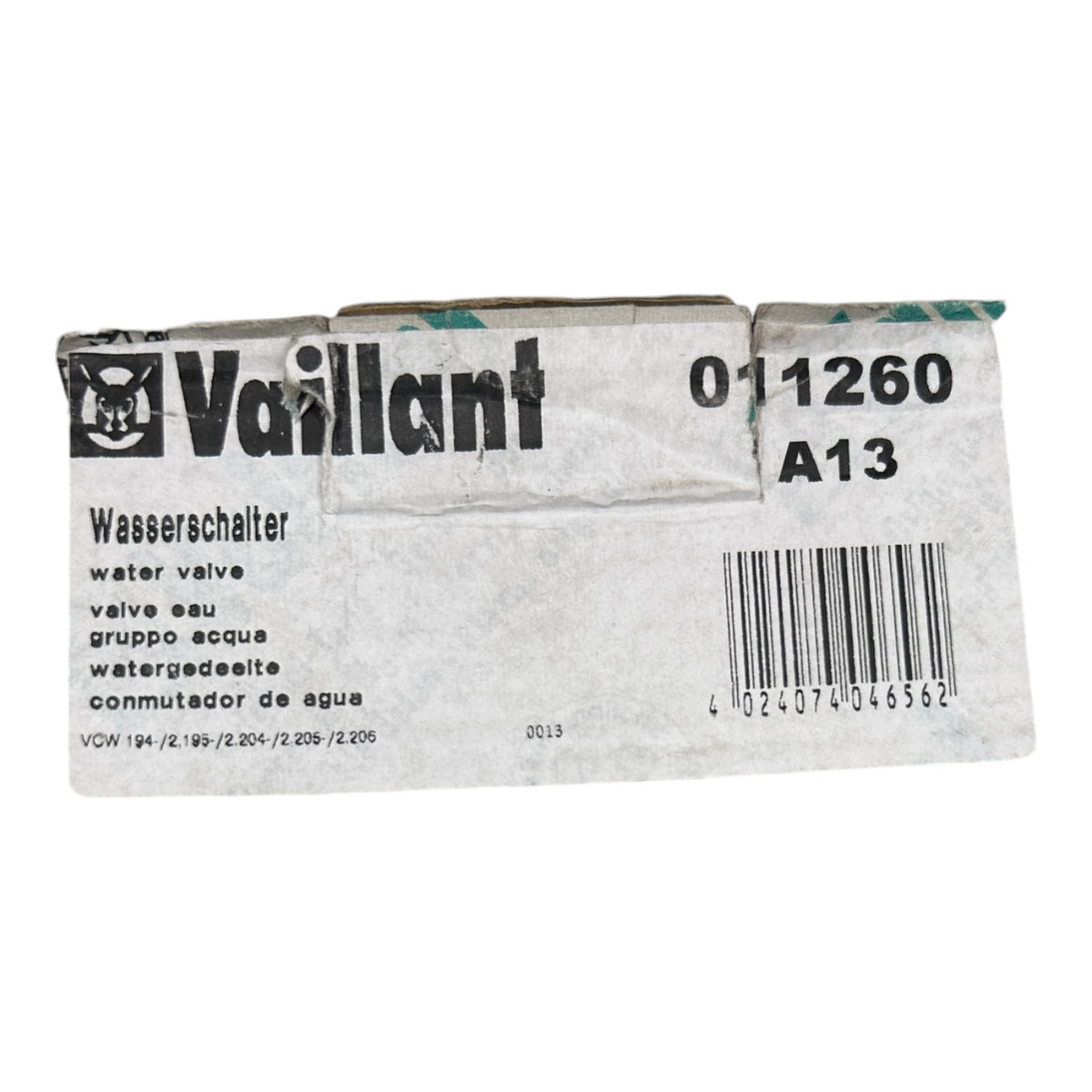 Wasserschalter 01-1260 Vaillant 011260 Wasserschalter VCW 194 195 204 205 206