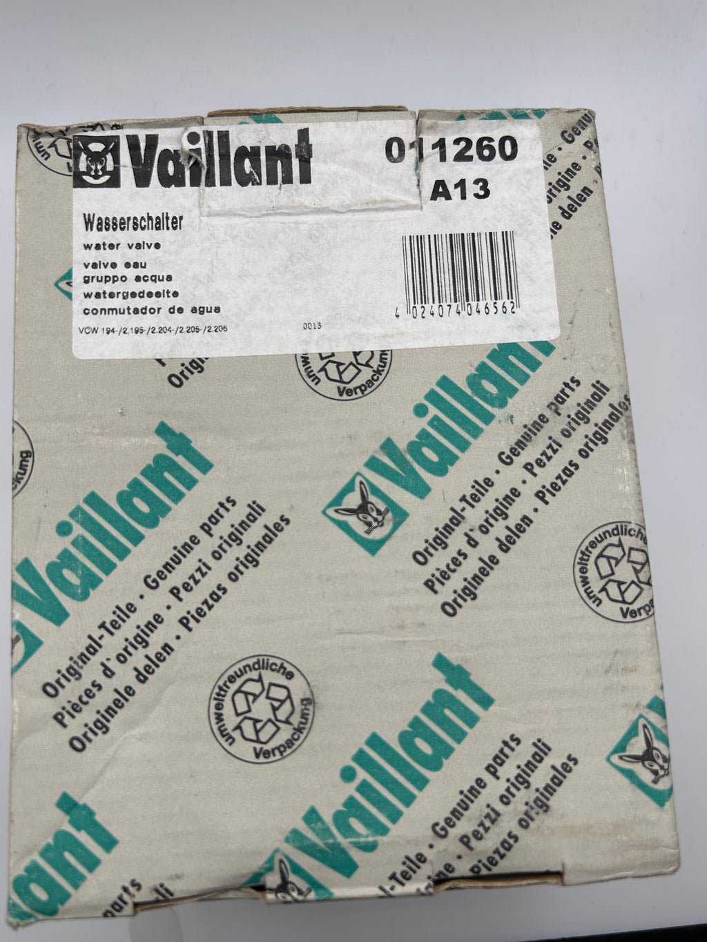 Wasserschalter 01-1260 Vaillant 011260 Wasserschalter VCW 194 195 204 205 206
