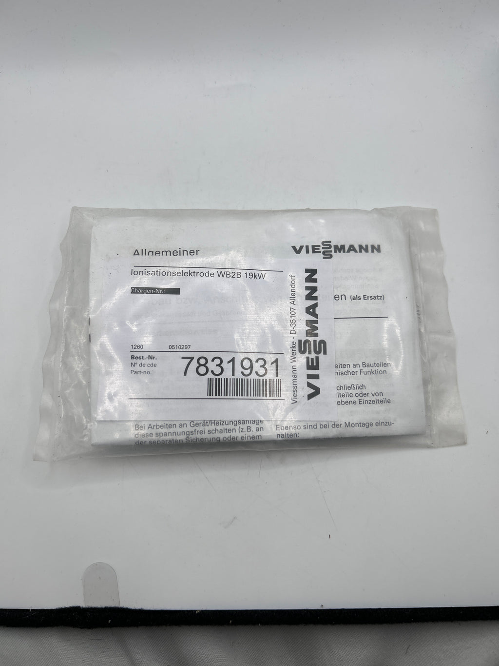 Viessmann Ionisationselektrode 7831931 für Vitodens 19 kW ab 2007 Viesmann