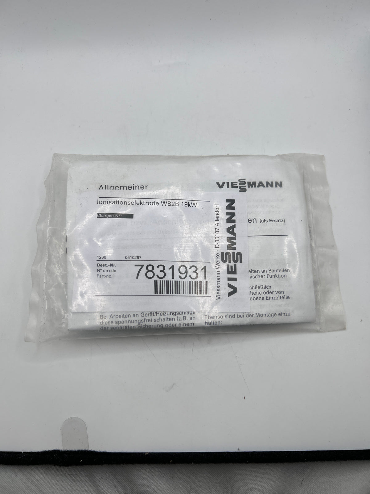 Viessmann Ionisationselektrode 7831931 für Vitodens 19 kW ab 2007 Viesmann