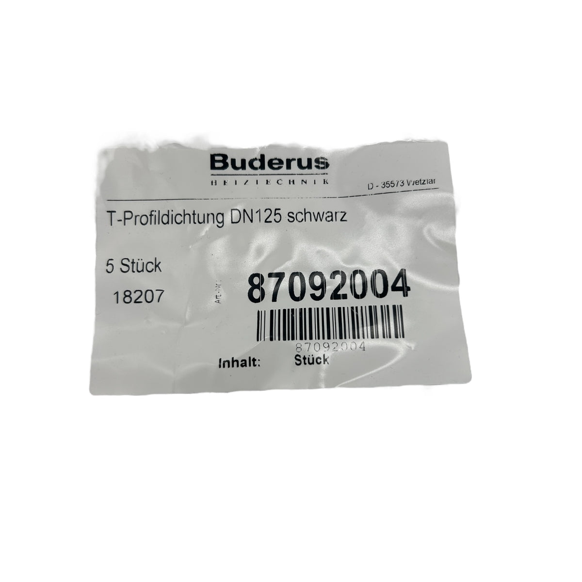 Buderus T-Profildichtung 87092004 DN125 schwarz