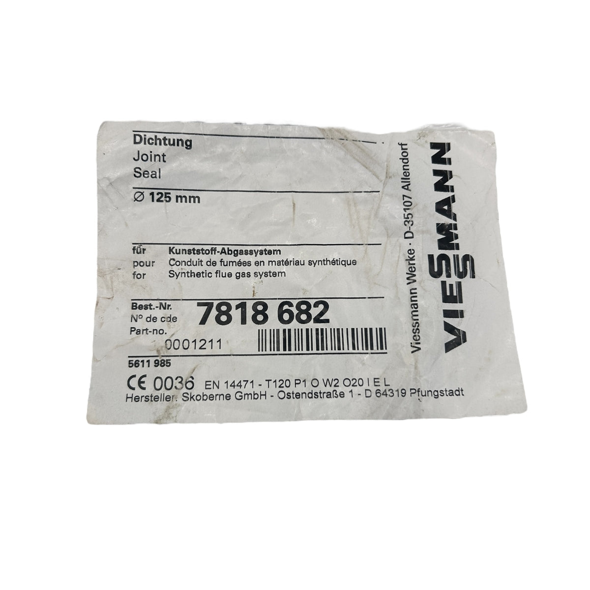 Viessmann Lippendichtung System D125 schwarz 7818682