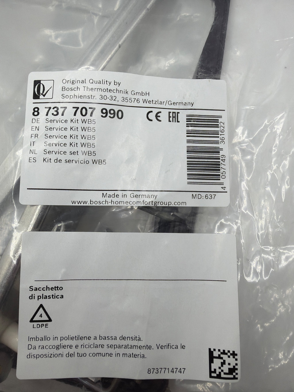 Buderus 8737707990 Junkers Wartungssatz | WB5 Bosch Servicekit