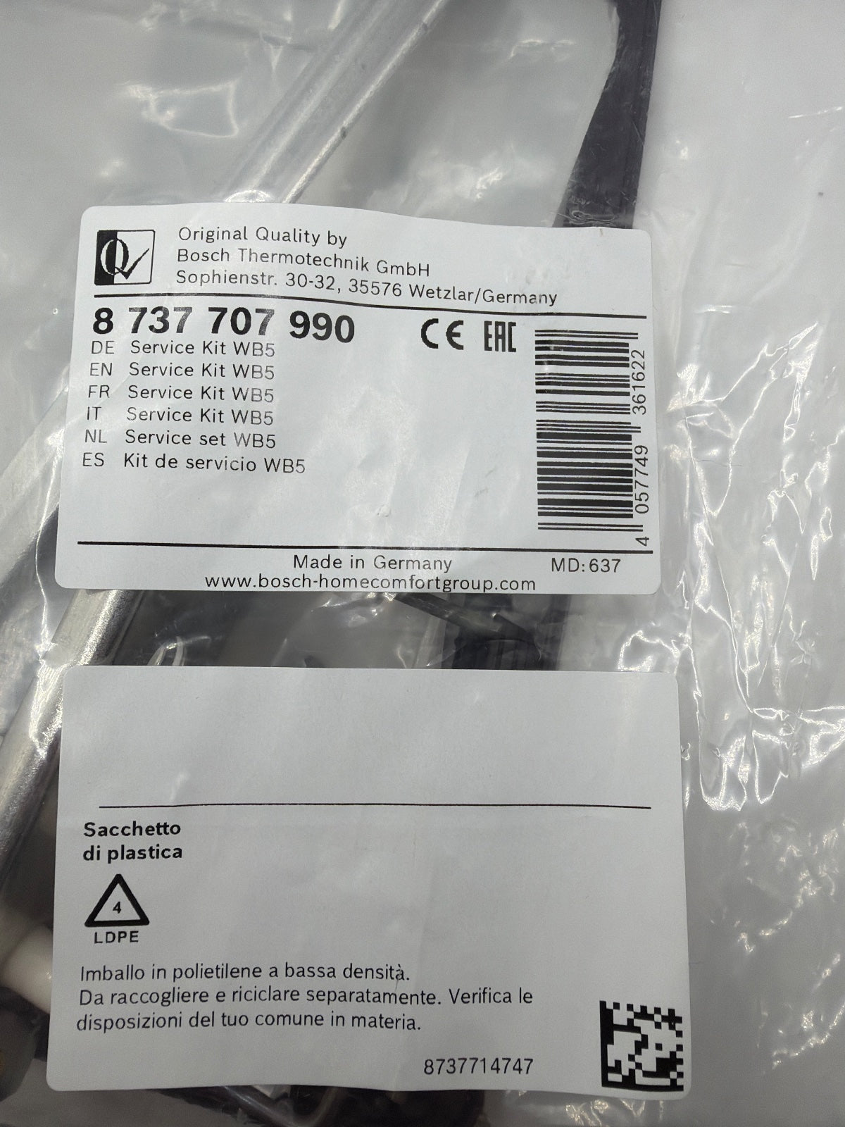 Buderus 8737707990 Junkers Wartungssatz | WB5 Bosch Servicekit