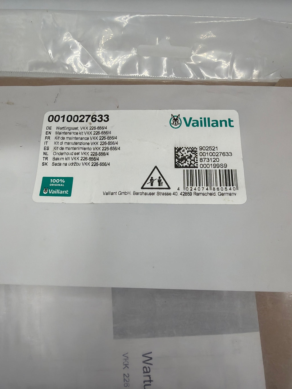 Vaillant 0010027633 Wartungsset, VKK 226-656/4 -Nr.