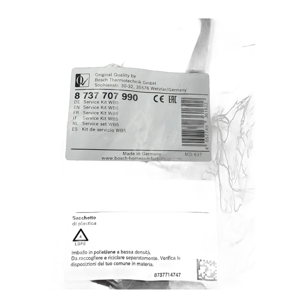 Buderus 8737707990 Junkers Wartungssatz | WB5 Bosch Servicekit